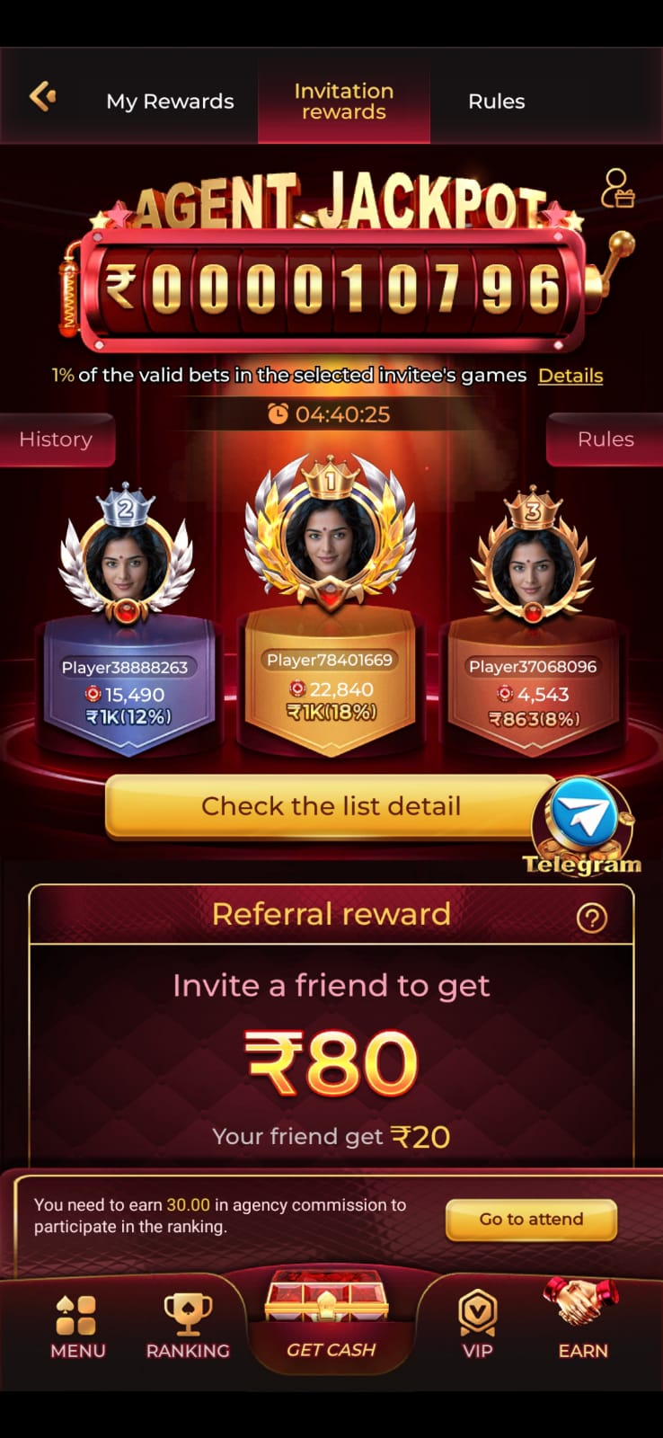 Rajwin Game app home screen showing online games, features, and Rajwin game bonus options